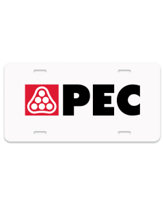 PEC License Plate - White
